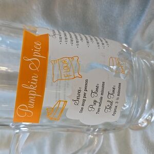 Mug with recipe to bake a pumpkin spice mug cake